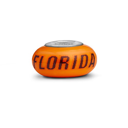 Florida Gators Fenton Glass Bead Fits Most European Style Charm Bracelets