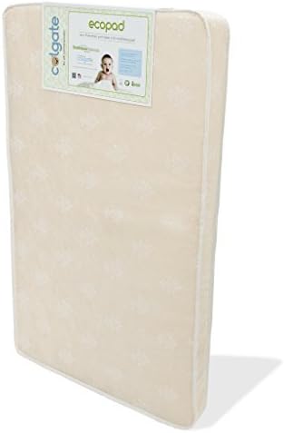 Colgate EcoPad - 3 Eco-Friendly Portable Crib and Mini-Crib Mattress with Damask Cloth Waterproof Cover, Natural by Colgate Mattress