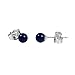Trustmark 925 Sterling Silver 4mm Natural Blue Lapis Lazuli Ball Stud Post Earrings