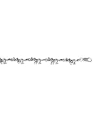 Sterling Silver Elephant Charm Bracelet , 3/8 inch (9 mm).