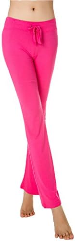 Cloudy Women's Modal Wide Leg Yoga Pants Linear Self Tie Waist, Multiple Colors Available(Rose Red,US XL/Asian XXXL)