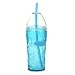 Zak Designs Clear/Turquoise16-Ounce Chiller with Straw