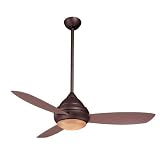 Minka-Aire F577-ORB 52 Concept I Contemporary WET Outdoor Bronze Ceiling Fan w/ Light & Wall Ctrl