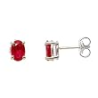 14K White Gold Ruby Earrings