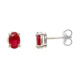 14K White Gold Ruby Earrings