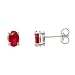  : 14K WHITE GOLD RUBY EARRINGS