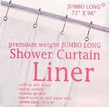 EXTRA LONG VINYL Shower Curtain Liner 72'' wide x 96'' LONG - Clear