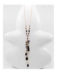 Plastic Onyx Necklace In Brass