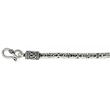 24" Sterling Silver 1/8" ( 3 mm ) Round Byzantine " BALI " Chain.