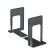UNIVERSAL OFFICE PRODUCTS Jumbo Deluxe Bookends w/Nonskid Padded Base, 5-7/8 x 8-1/4 x 9, Metal, Black