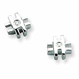 Sterling Silver White Ice .02ct. Diamond Cross Earrings