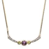 9ct Amethyst, Peridot & Diamond Necklet G2221739