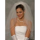2 Tier Blusher Elbow Length Wedding Bridal Veil Satin Edge