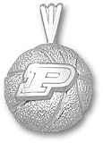 Purdue Boilermakers Solid Sterling Silver ''P'' Basketball Pendant
