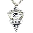 Green Bay Packers Chain Necklace & Pewter Pendant - NFL Football Fan Shop Sports Team Merchandise