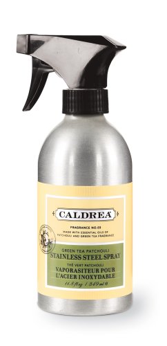 Caldrea Stainless Steel Spray, Green Tea Patchouli, 11.8-Ounce Bottles (Pack of 6) by Caldrea