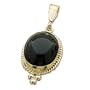 14K Yellow Gold Genuine Onyx Cabochon Fashion Pendant