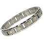 Titanium Bracelet with 18K gold. It is light & strong with satin finish on the inside, and polished on the outside. 8" in length