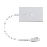 Lumsing USB ハブ USB 3.1 変換 アダプタ USB ケーブル 【 Type C → USB 3.0 】 高速 データ転送可能 4ポート 【 Apple MacBook / Google ChromeBook Pixel 対応 】 シルバー 25cm