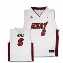 NBA Miami Heat LeBron James Youth Home Replica Jersey  (White, Small)
