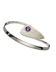Ed Levin, Copenhagen Swing Bracelet, Amethyst, .925 Sterling Silver & 14K Gold, Sizes S - L, Expandable