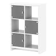Kathy Ireland Office by Bush Furniture New York Skyline 6-Cube Bookcase with Three Glass Doors, Plumeria White