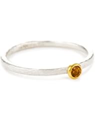 GURHAN "Skittle" Silver with High Karat Gold Accents Citrine Ring, Size 7