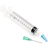 5 Pack - 10ml Sterile Syringe with Blunt Tip Needle and Storage Cap for Refilling Cartridges, E-Liquids, E-cigs, E-juice, Vape