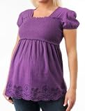 Motherhood Maternity: Short Sleeve Smocked Maternity Shirt