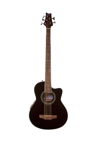 5 String Cutaway Acoustic Electric Bass with 4 EQ – Black Ebony & DirectlyCheap(TM) Translucent Blue Medium Guitar Pick