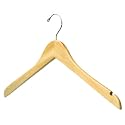 Natural Finish Wood Shirt Hangers - Set of 6