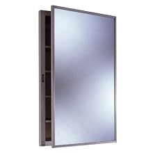Bobrick 398 304 Stainless Steel Recessed Medicine Cabinet, Satin Finish, 14-7/8" Width x 26-7/8" Height, 4 Shelves