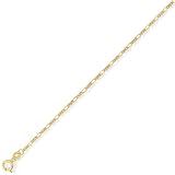 9ct Premium Quality 3+1 Figaro Anklet 9.5in/24cm