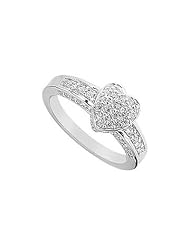 Diamond Heart Ring 14K White Gold - 1.00 CT Diamonds