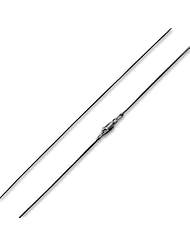 Black Rhodium Plated Sterling Silver 8 Sided Snake Chain Necklace 1.10mm (16", 18", 20", 22", 24" Inch Lengths)