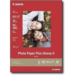 Canon Photo Paper Plus Glossy II, 8.5 x 11 Inches, 20 Sheets (2311B001)