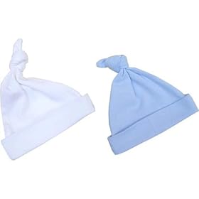 Premature Early Baby Clothes Pack of 2 Knotted Hats 1.5lb, 3.5lb, 5.5lb,7.5lb-10lb Blue