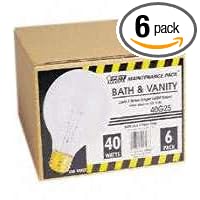 Feit Electric 40G25 W MP-130 40-Watt G25 Bath and Vanity Globe, White, 6 Pack by Feit Electric
