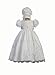 White Embroidered Organza Christening Baptism Gown with Matching Bonnet - Size S (3-6 Month)