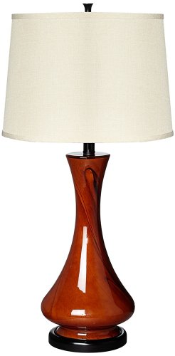 Amber Glass Night Light Table Lamp