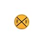 Railroad Crossing RR X-ing Round Tin Sign