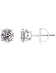 1 ct Solitaire Diamond Stud Earrings in Platinum
