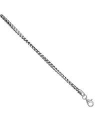 Sterling Silver Italian Franco Chain Necklace 2.4mm Rhodium Finish Nickel Free, sizes 32 & 36 inch