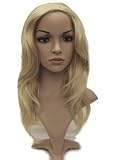 Style Long Platinum Blonde Off Center Skin Top Wigs FREE SHIP#J64-3