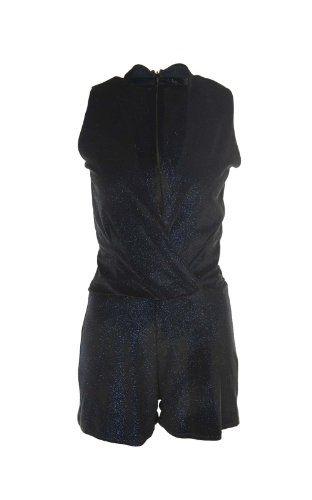  IKRUSH WOMENS GIRLS NEW BLUE GLITTER LOW CUT PLAYSUIT SHORTS UK ONLINE