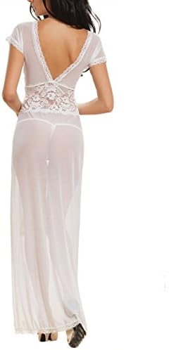 Women Sexy Lace See Through Sheer Side Split Lingerie