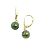 Tahitian Black Pearl Earrings in 14K Yellow Gold