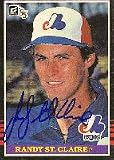 Randy St. Clair, Montreal Expos, 1985 Donruss Autographed Card