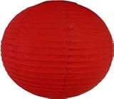 20 Inch Red Even Ribbed Paper Lantern