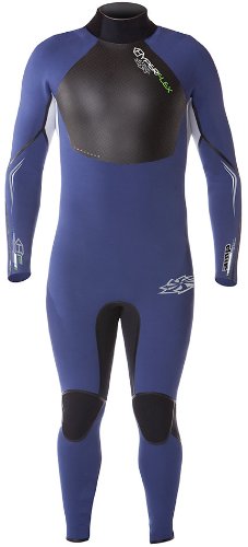 Hyperflex Wetsuits Men's Amp Surf Series 3/2mm Back Zip Full Suit,Blue/Black/White,Large Short